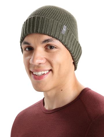 Czapki Icebreaker Unisex Merino Vela Cuff Beanie Damskie Oliwkowe | PL 1473NWYB